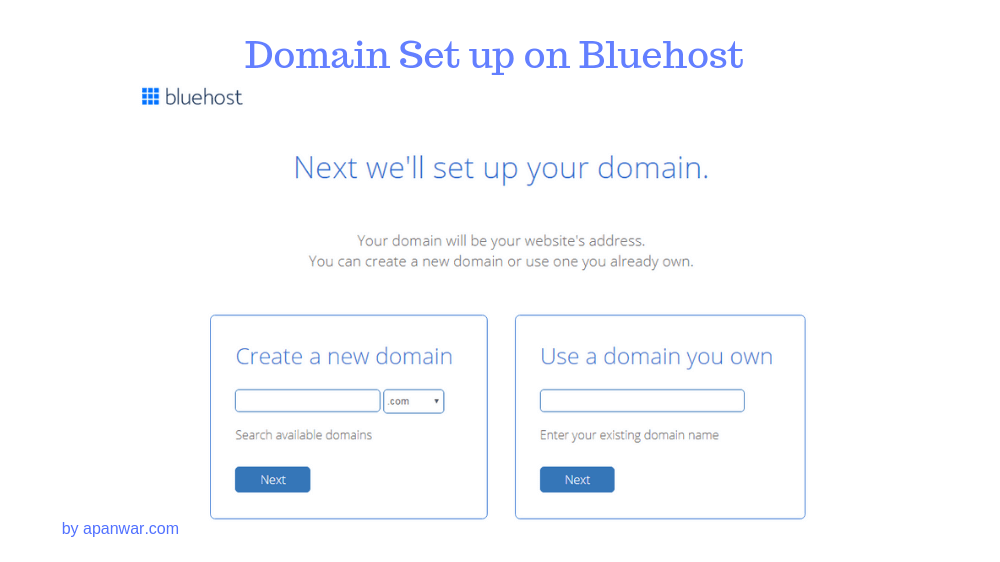 Bluehost WordPress Domain Selection