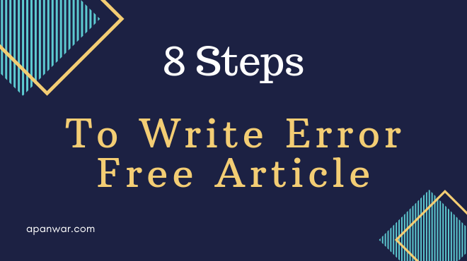 How to write an error free blog post article
